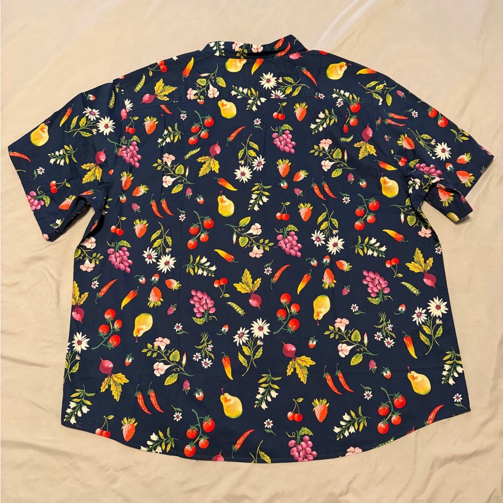 Old Navy Navy Blue Shirt with Floral and Fruit Design - Picture 2 of 3